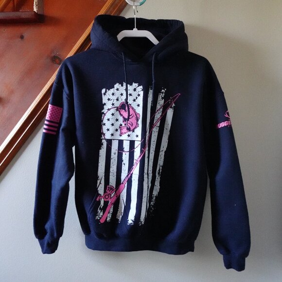 Black Hoodie with Pink and White Graphic - Picture 2 of 13